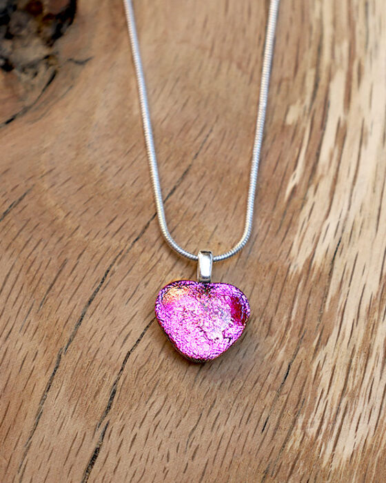 pendentif coeur rose