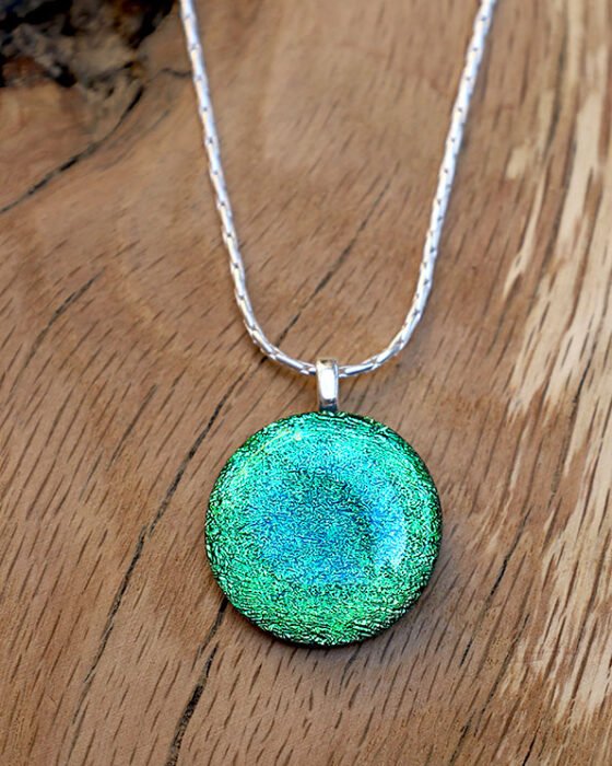pendentif-argent-vert-dore-rond